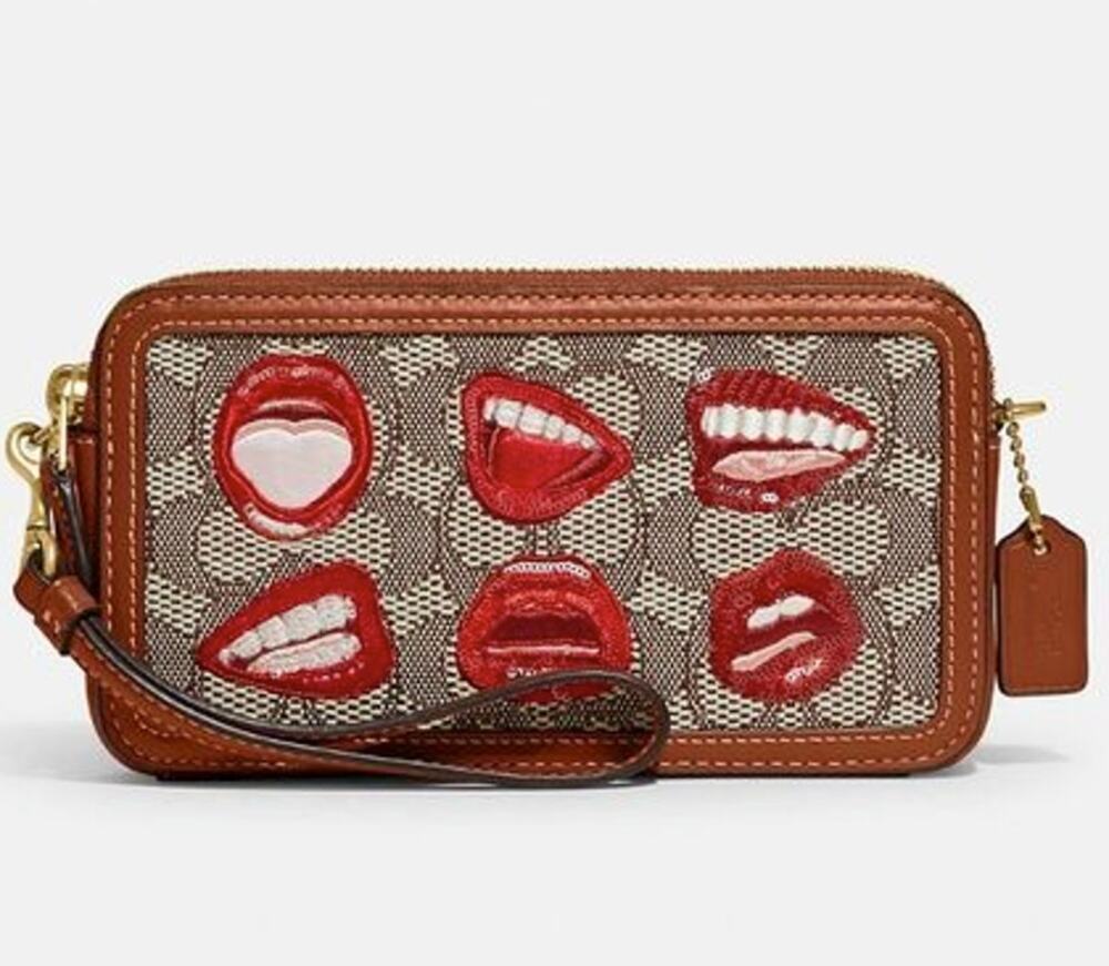 Coach X Tom Wesselmann Kira Crossbody In Signature Textile Jacquard Lips Motif